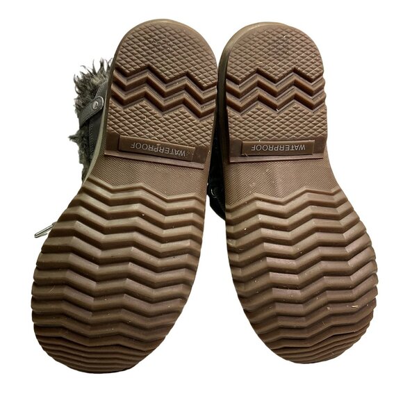 GRAY SOREL BOOTS SZ 6 SUEDE FAUX FUR TRIM JOAN OF ARTIC WEATHER WATERPROOF WOMEN - Picture 6 of 6